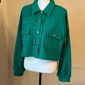 MainStrip Kelly  green Cropped Blazer. New wO/tags